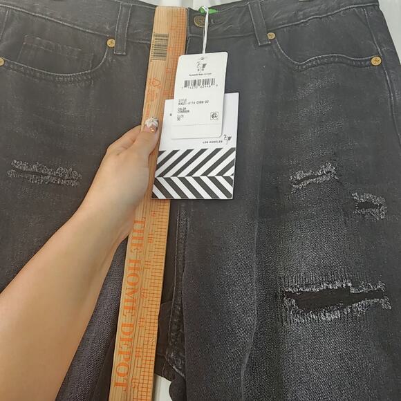 NWT Free People X Sandrine Rose Wide Leg Curve Jean Black baggy size 30 charbon - Picture 4 of 12